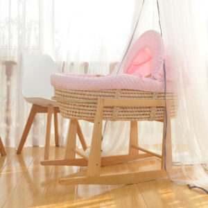 Corn Husk Baby Moses Basket PLUSH-PK